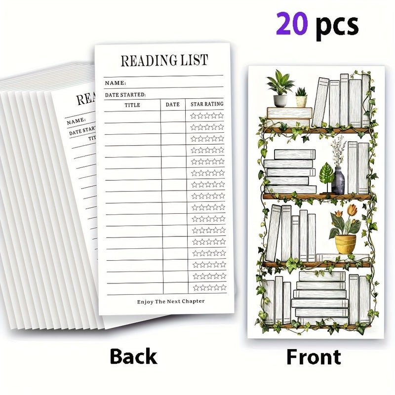 20pcs Double Sided Bookmark Reading Log Type B For Book Lovers Students Teachers - Image 4