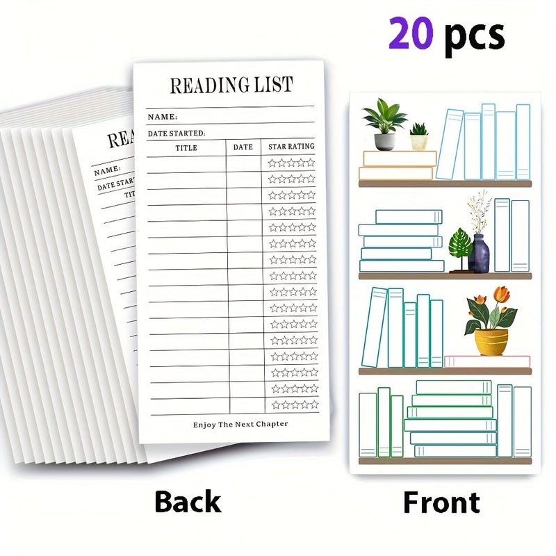 20pcs Double Sided Bookmark Reading Log Type B For Book Lovers Students Teachers - Image 3