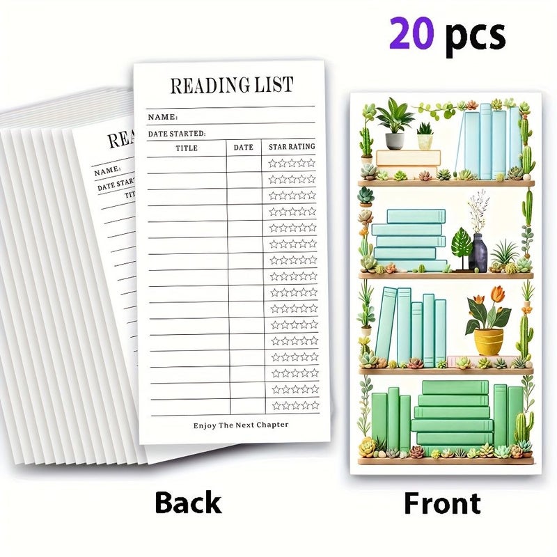 20pcs Double Sided Bookmark Reading Log Type B For Book Lovers Students Teachers - Image 5
