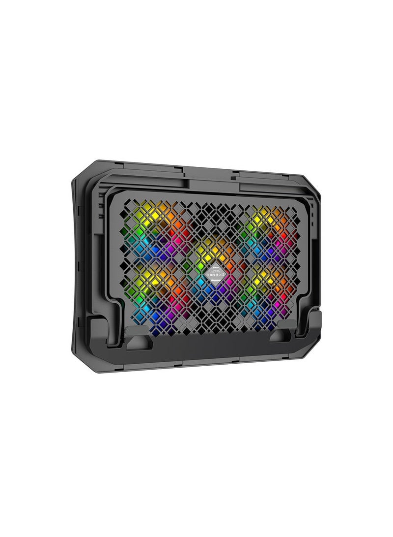 MeeTion CP3030 Laptop Cooling Pad with 5 Fans, RGB LED, and 2 USB Ports for 9-15.6 Inch Laptops - Image 2