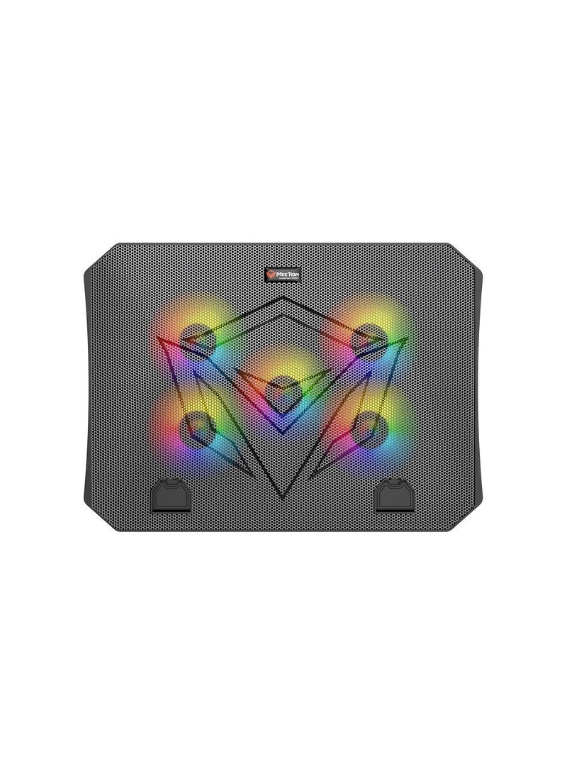 MeeTion CP3030 Laptop Cooling Pad with 5 Fans, RGB LED, and 2 USB Ports for 9-15.6 Inch Laptops - Image 5