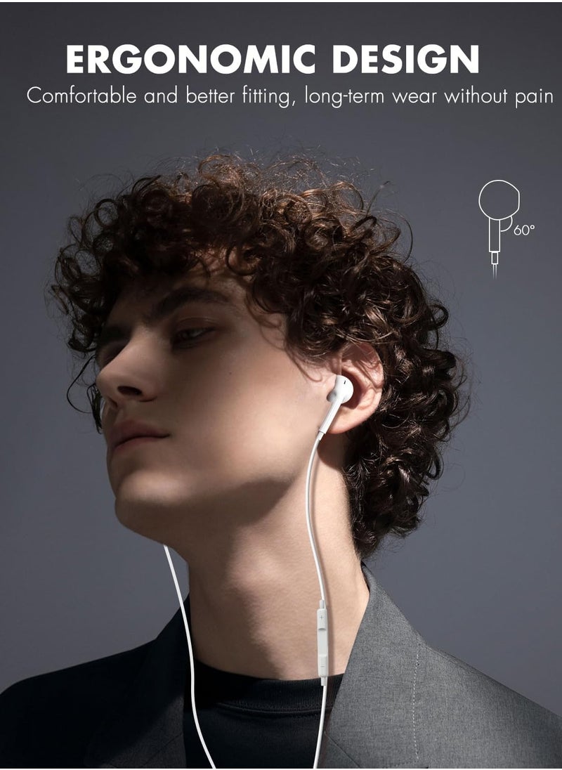 General - Wired Earbuds,【Ultra clear calls & no noise】 Headphones Earbuds Wired 3.5mm, in-Ear Earphones with Mic, Compatible with iPhone/iPad/Android/Laptop/PC 【2 Pack - Image 1