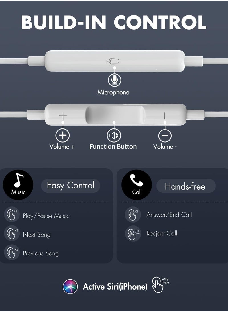 General - Wired Earbuds,【Ultra clear calls & no noise】 Headphones Earbuds Wired 3.5mm, in-Ear Earphones with Mic, Compatible with iPhone/iPad/Android/Laptop/PC 【2 Pack - Image 1
