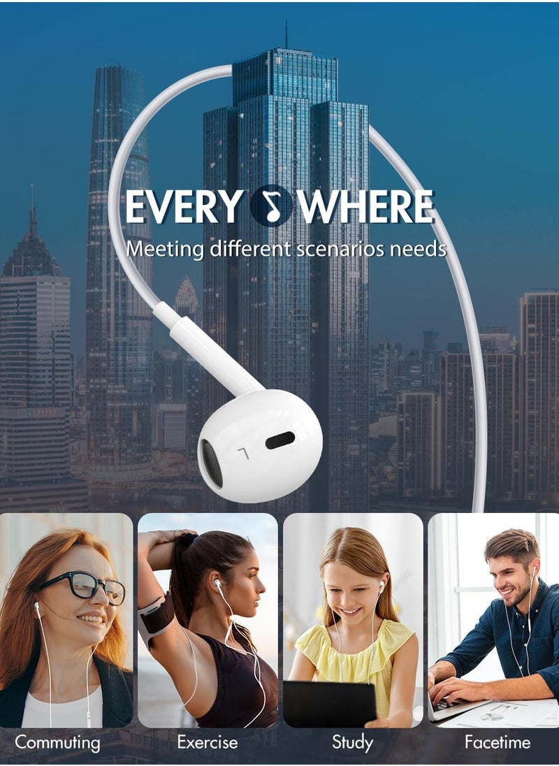 General - Wired Earbuds,【Ultra clear calls & no noise】 Headphones Earbuds Wired 3.5mm, in-Ear Earphones with Mic, Compatible with iPhone/iPad/Android/Laptop/PC 【2 Pack - Image 1