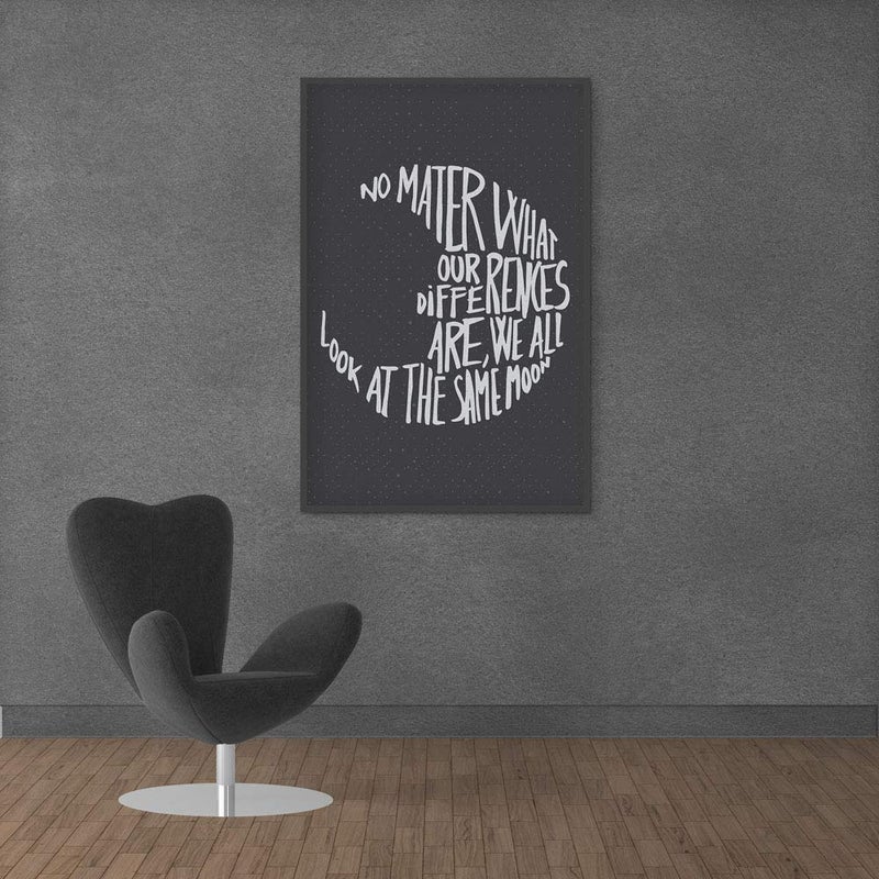 Inephos We Look at The Same Moon Inspirational Framed Laminated Print Poster (Size: 8 inch X 12 inch, Multi) - Image 5