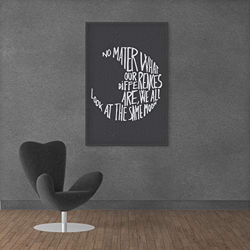 Inephos We Look at The Same Moon Inspirational Framed Laminated Print Poster (Size: 8 inch X 12 inch, Multi) - Image 1