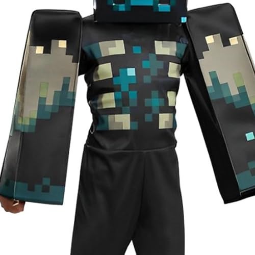 MINECRAFT Disguise Minecraft Warden Costume, Official Deluxe Minecraft Costume for Kids with Headpiece and Jumpsuit, Child Size (7-8) - Image 4