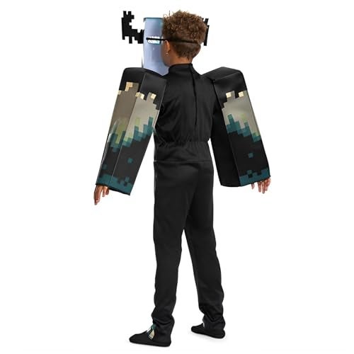 MINECRAFT Disguise Minecraft Warden Costume, Official Deluxe Minecraft Costume for Kids with Headpiece and Jumpsuit, Child Size (7-8) - Image 2