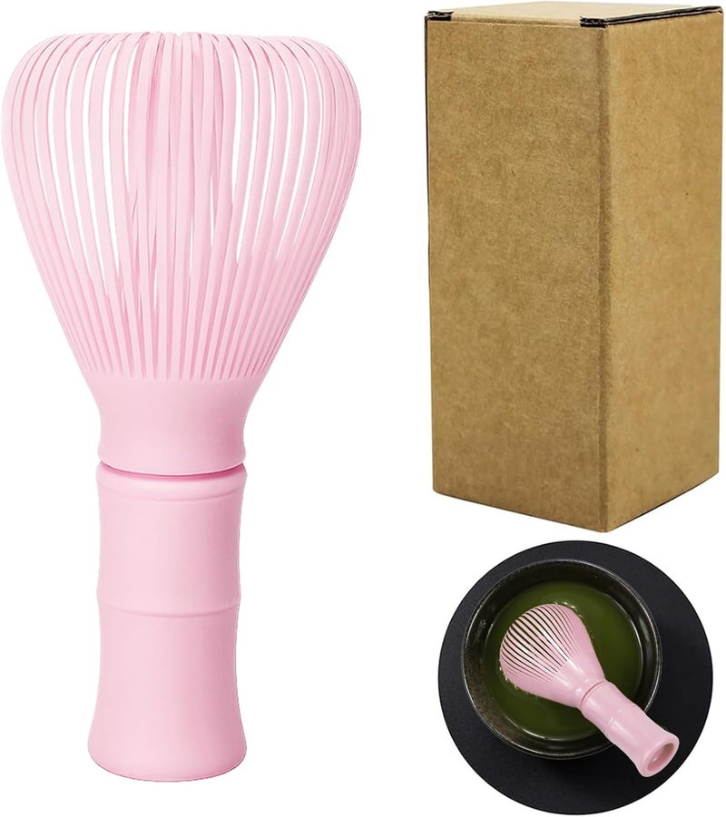 Sumsive Resin Matcha Whisk Traditional Japanese Chasen Matcha Tea Whisk Gifts for Tea Lovers Reusable Plastic Matcha Whisk for Authentic Tea Preparation (Pink) - Image 1