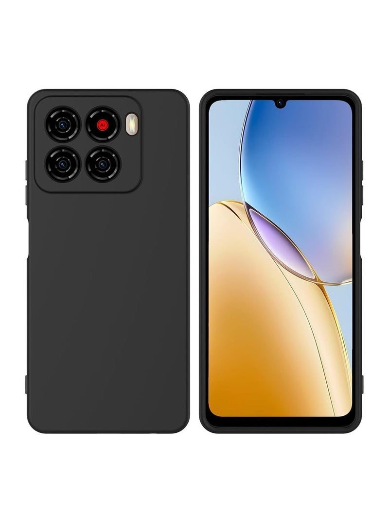 Wtech ZTE Blade A56 4G 2025 Premium Soft Liquid Silicone Case Cover (MCRPSN) - Black & ZTE Blade A35 4G 2024 / ZTE Blade A55 4G 2024 / ZTE Blade A36 4G 2025 / ZTE Blade A76 5G 2025 Premium E2E Series Full Glue Full Cover Tempered Glass Screen Protector (MSGECN) - Clear/Black Bundle - Image 2