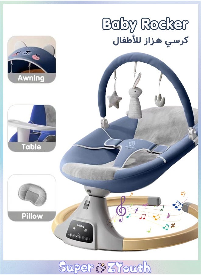 Super ZYouth Smart Baby Swings for Infants to Toddler, Electric Baby Rocker Chair with Remote Control, Removable Dinner Plate, Mosquito Net, 4 Ways Swings, 3 Timer Settings, Electric Bouncer for Baby 0-36 Month  - Image 1