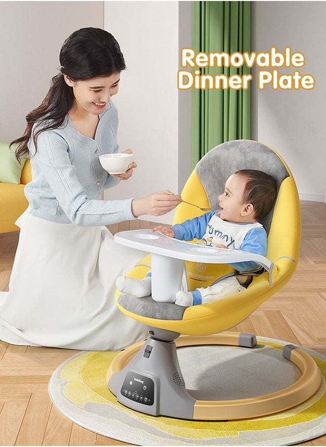 Super ZYouth Smart Baby Swings for Infants to Toddler, Electric Baby Rocker Chair with Remote Control, Removable Dinner Plate, Mosquito Net, 4 Ways Swings, 3 Timer Settings, Electric Bouncer for Baby 0-36 Month  - Image 5