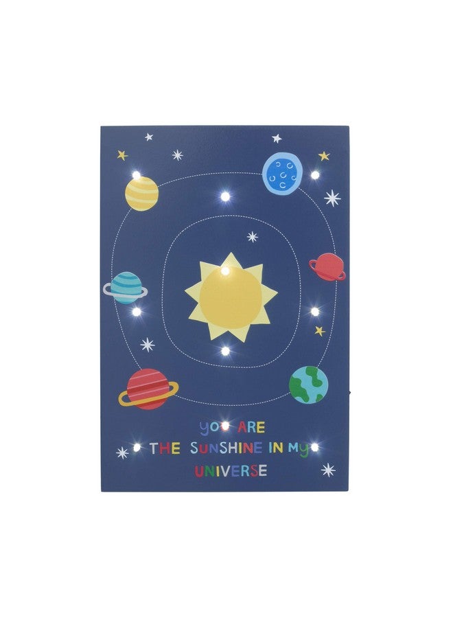 NoJo Navy Orange Yellow Blue Solar System You Are The Sunshine In My Universe Lighted Wall Décor (3337935) - Image 1