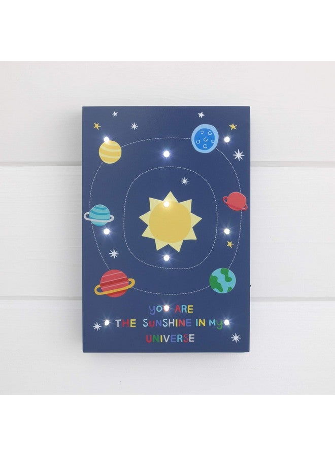 NoJo Navy Orange Yellow Blue Solar System You Are The Sunshine In My Universe Lighted Wall Décor (3337935) - Image 4