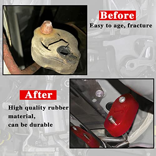 BSAMZO 2Pcs Exhaust Hanger Rubber 2 Holes Adjustable Insulator Bushing Rubber Insulator High Density & Anti-Corrosion Rubber Universal for Car/Truck/Jeep/SUV (Red) - Image 5