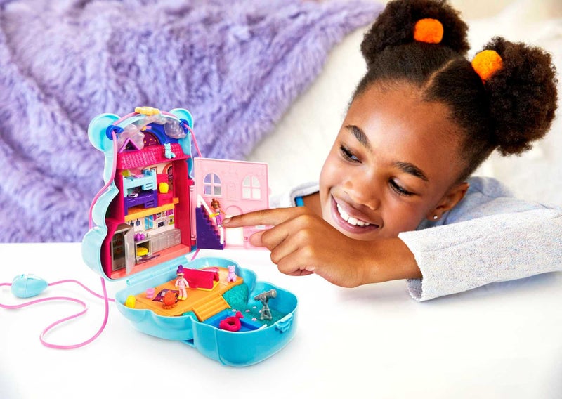 Polly Pocket محفظة بولي بوكيت على شكل دب، مدمجة، 2 دمى صغيرة، 16 ملحق، ميزة دبابيس قابلة للتبديل، 4 سنوات وما فوق - Image 2