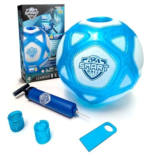 Smart Ball Official SBCB1A2 Interactive Soccer Training Ball wPump Gift fBoys Girls Counting Ball wBright Lights and Voice Sounds Tracks up to 100 Kicks wSpeaker Size 52 Play Modes - Image 1