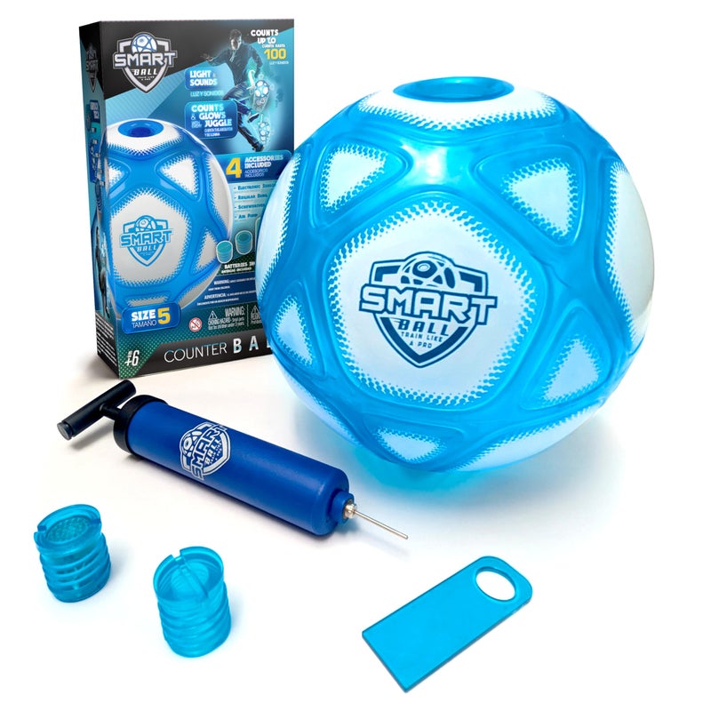 Smart Ball Official SBCB1A2 Interactive Soccer Training Ball wPump Gift fBoys Girls Counting Ball wBright Lights and Voice Sounds Tracks up to 100 Kicks wSpeaker Size 52 Play Modes - Image 2