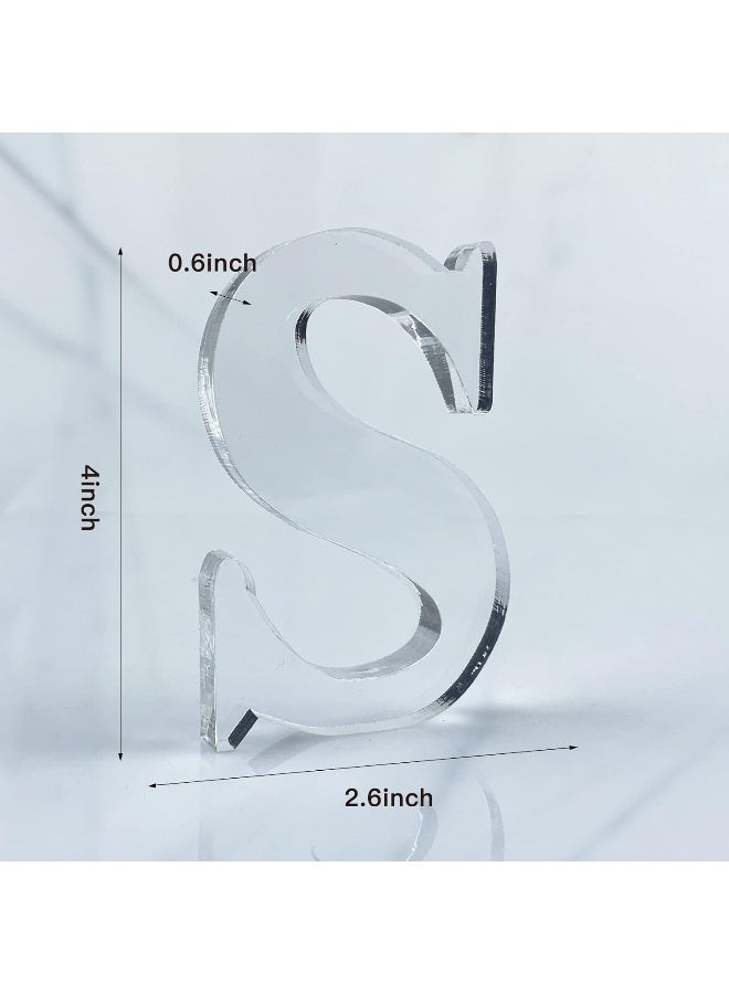TPGP 4 Inch Designable Acrylic Letters Unfinished Acrylic Letter For Wall Decor Decorative Standing Letters Slices Sign Board Decoration For Craft Home Party Projects (S) - Image 2