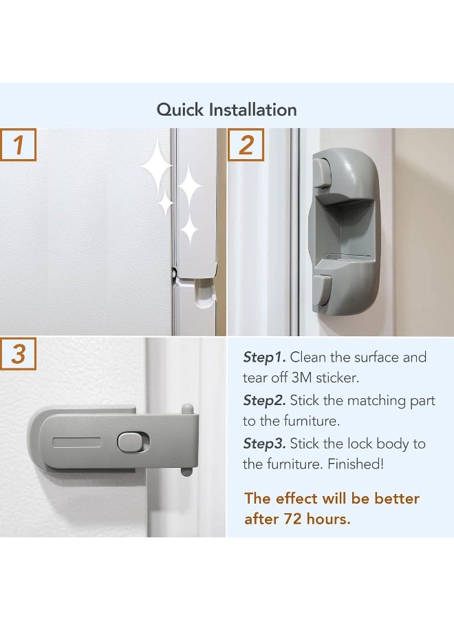 moonybaby Freezer Door Latches to Keep Closed, Also for Fridge Lock for Kids, 1 Pack, Space Gray by Moonybaby - Image 3