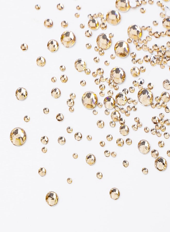 Canvalite 2784Pcs Champagne Rhinestones Flat Back Gems, Nail Rhinestones Gems with Jewelry Glues Pick Up Tweezers and Rhinestone Picker Dotting Pen, Nail Art Tools for Nails, Clothes, Face, Craft - Image 3