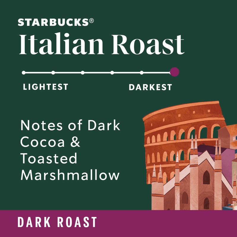 Starbucks Ground Coffee, Dark Roast Coffee, Italian Roast, 100% Arabica, 6 bags (18 oz each) - Image 2