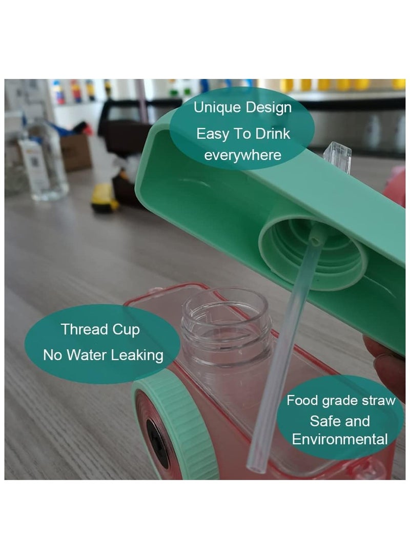 Generic Cute Water Bottles with Straws, Creative Kawaii Camera-Shaped Straw Cups, Kawaii Water Leak Proof Bottles, BPA-Free Water Cup for Adult Kids Outdoor Camping Sports Travel Picnic (400 ML, Purple) - Image 5