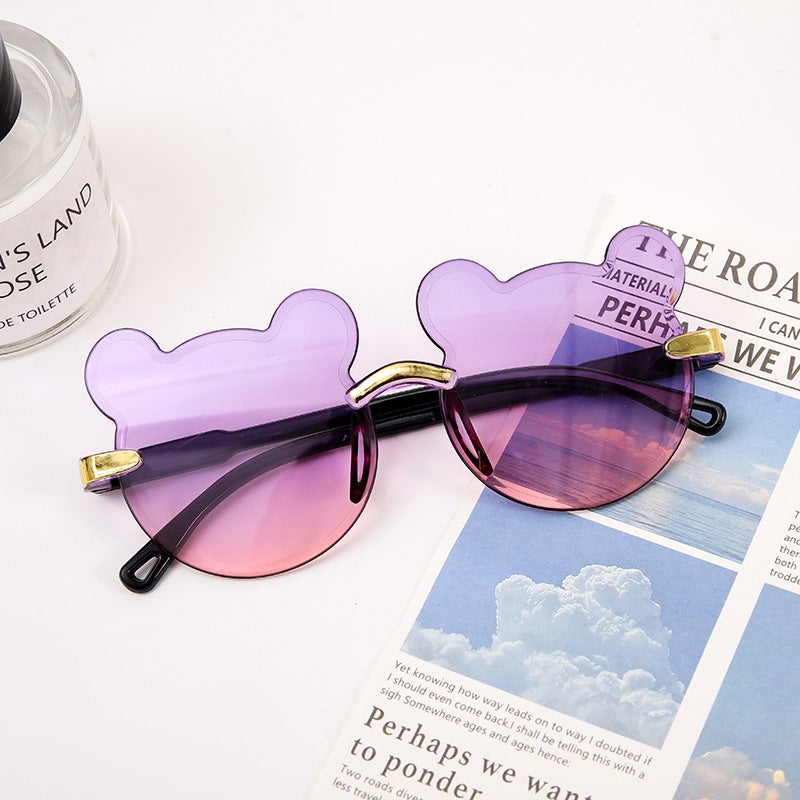 Generic Kids Bear Sunglasses UV Protection Gradient Purple and pink 