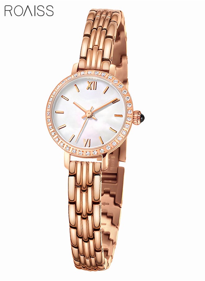 roaiss - Ladies Quartz Watch, Stylish and Elegant Waterproof Wrist Band Watch, Vintage Round Dial for Office Work Business Travel Dating, Gift for Women, Round(Rose Gold) - Image 1