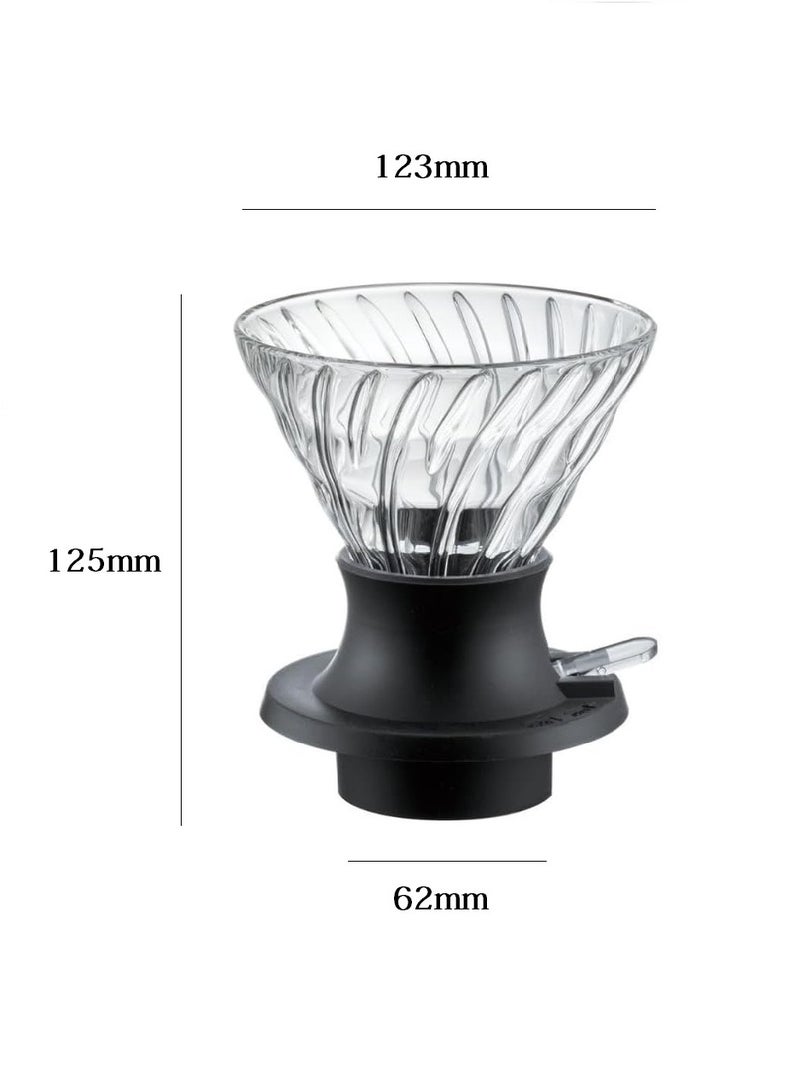 لياوسيسي منقط قهوة غمر شفاف "Switch" مع 40 عبوة من 02 مرشحات V60 بحجم خادم أكثر من حصة صب زجاج البورسليكات العالي المقاوم للحرارة الشفاف للمنزل للمكتب - Image 5