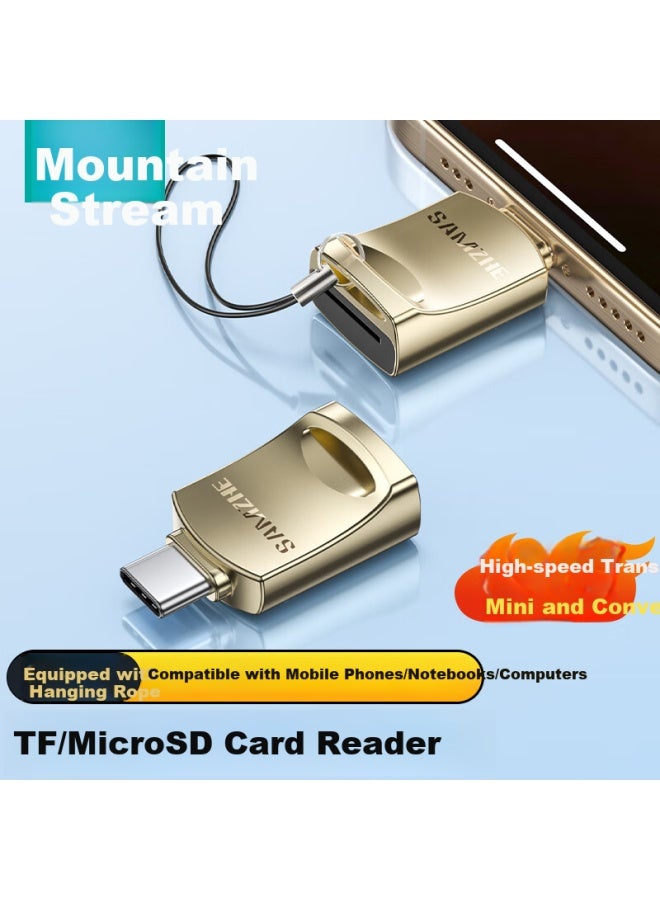 Samzhe Type-c To Tf Card Reader High Speed For Android Apple 16/15 Huawei Computer Tablet Connector Mini Converter Micro Sd Memory Card Multi-in-one - Image 1