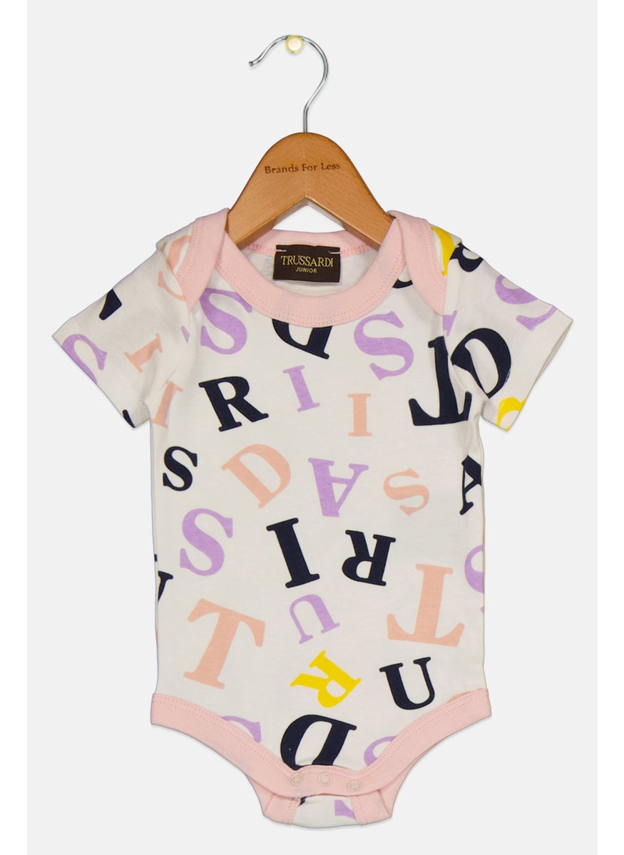 TRUSSARDI Toddlers Girl Allover Print Short Sleeves Bodysuit,  Multicolor  - Image 1