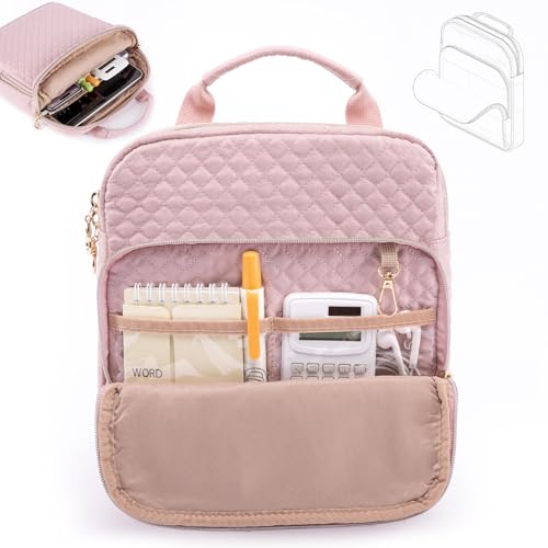 APOFFICE Book Sleeve with Zipper Book PouchQuilted Book Carrier Book Covers for Book LoversMultiPocket Book Protector Case for HardcoverBook Accessories Bible Bags for Bible Study Supplies AA Books - Image 1