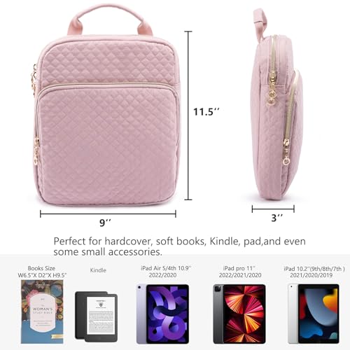 APOFFICE Book Sleeve with Zipper Book PouchQuilted Book Carrier Book Covers for Book LoversMultiPocket Book Protector Case for HardcoverBook Accessories Bible Bags for Bible Study Supplies AA Books - Image 3