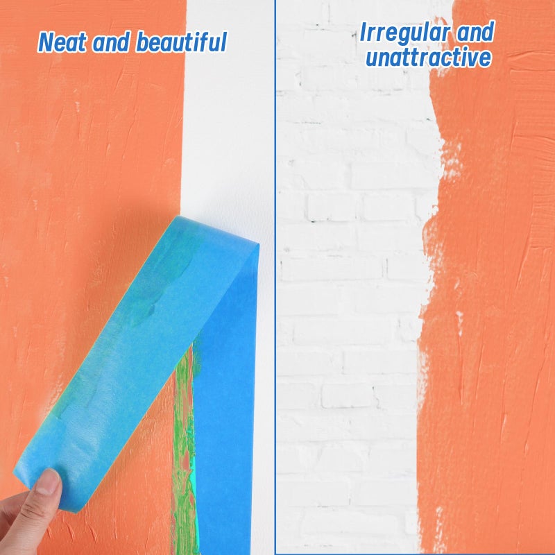 Fyguard 5 Rolls Painters Tape 2 Inch Wide, Blue Painters Tape Bulk 1.89In Ã— 55Yd Ã— 5 Rolls Blue Tape, Multi-Surface Masking Tape for Wall Painting Edge Treatment DIY Crafts, Total 275 Yards - Image 4