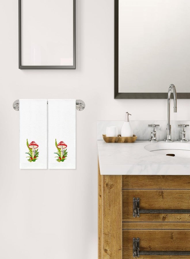 JarThenaAMCS 2Pcs Mushroom Hand Towels Forest Plants Embroidered Bathroom Towel Decorative Dish Towel for Hand Drying Cleaning Cooking Gift, 30 x 14 Inch - Image 5
