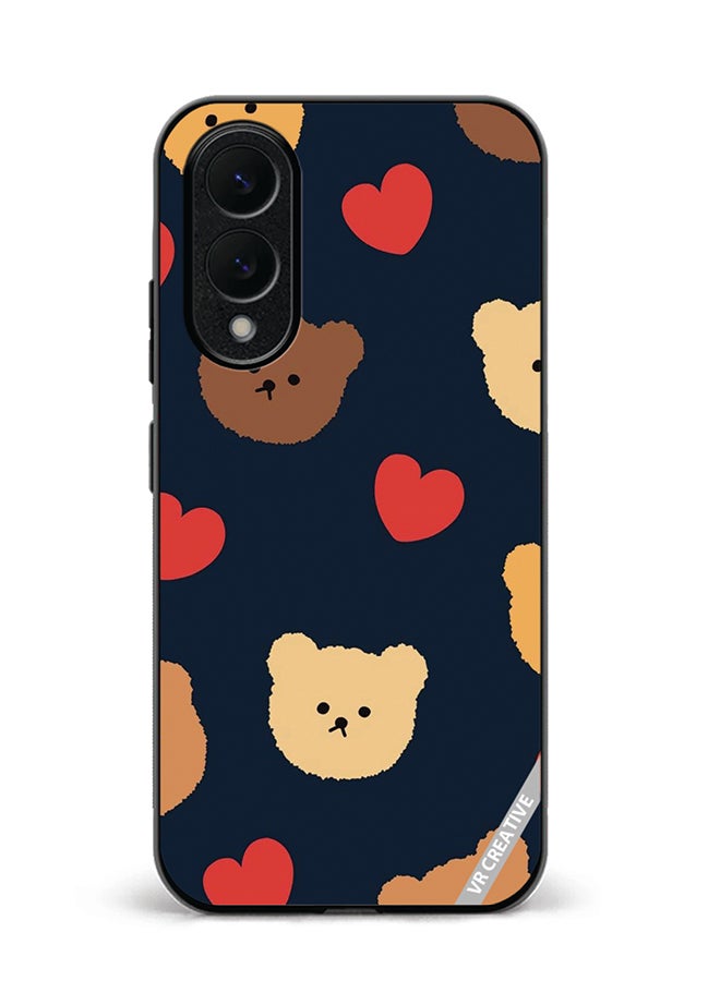 Protective Case Cover For Samsung Galaxy S25 Edge Teddy Face Design Multicolour