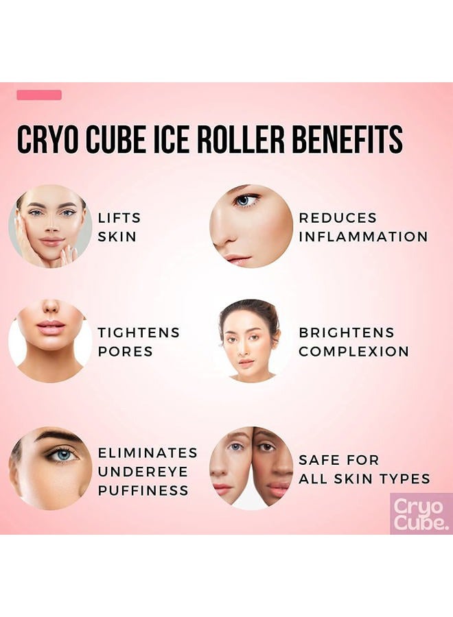 Cryo Cube Ice Roller for Face, Eyes and Neck. Naturally tone and tighten skin, de-puff eye bags, add a healthy glow. Cryotherapy for face and neck which helps enhance skin elasticity. - Image 3