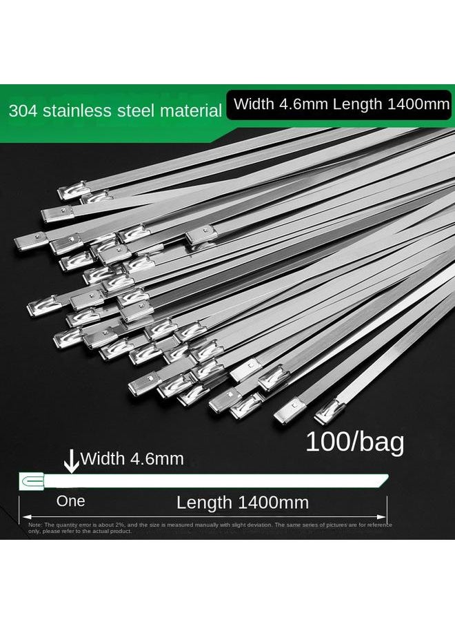 Bluejw 304 Stainless Steel Cable Tie 4.6*300 Self-locking Metal Marine Cable Tie Belt Outdoor High Temperature Resistant Cable Tie Steel Belt  - Image 1