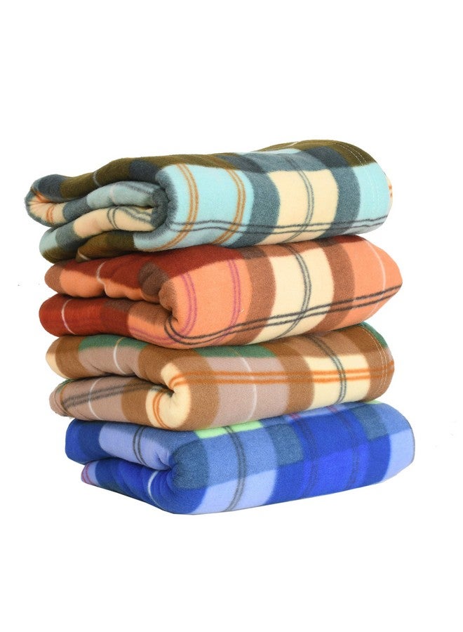 Primecraft VST Fleece Checked Printed Supersoft Double Bed AC Blankets Dohar for Winter (King Size, Multicolour) -Combo of 4, lightweight, Pack of 4| TC - 110 - Image 1