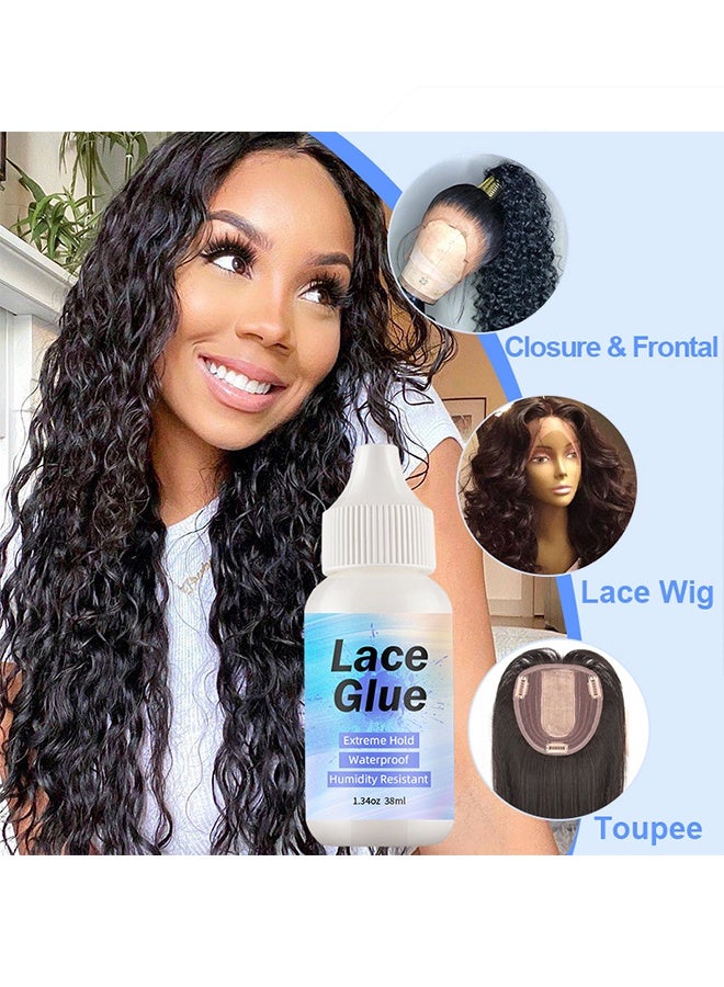 WodeMate 38ml Lace Glue and 30ml Lace Glue Remover Set, Lace Wig Glue Safe Non-Toxic Glue, Waterproof Invisible Bonding, Perfect Combination For Front Lace Wigs - Image 2