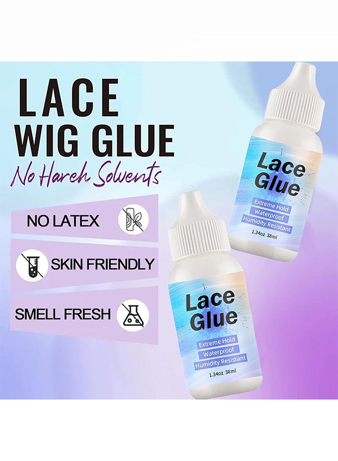 WodeMate 38ml Lace Glue and 30ml Lace Glue Remover Set, Lace Wig Glue Safe Non-Toxic Glue, Waterproof Invisible Bonding, Perfect Combination For Front Lace Wigs - Image 5