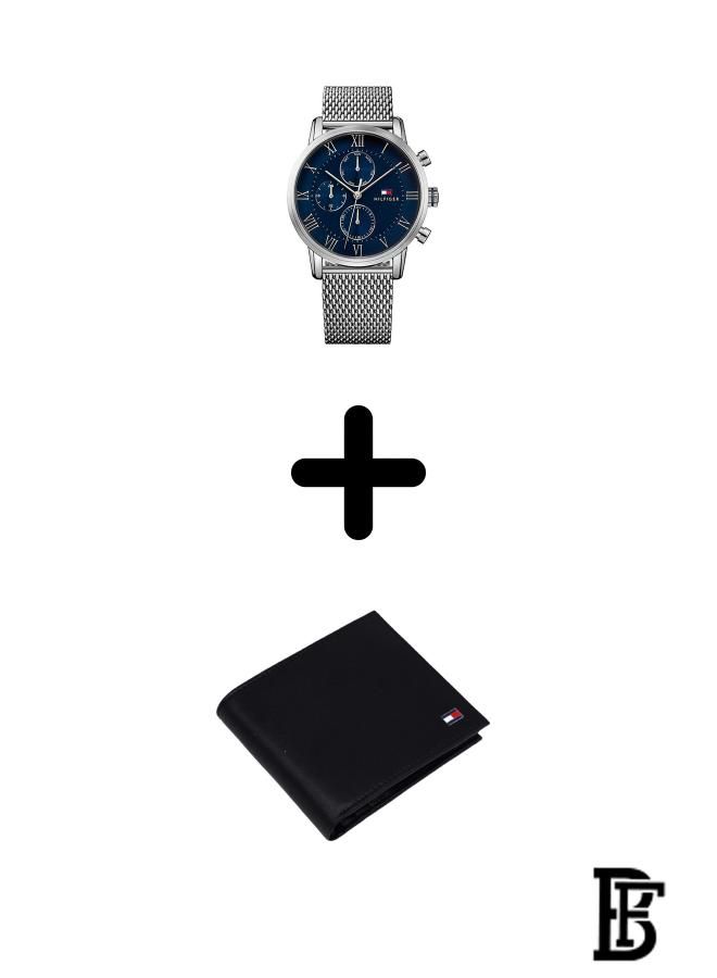 TOMMY HILFIGER Tommy Hilfiger Stainless Steel Chronograph Watch 1791398 + Tommy Wallet  - Image 1