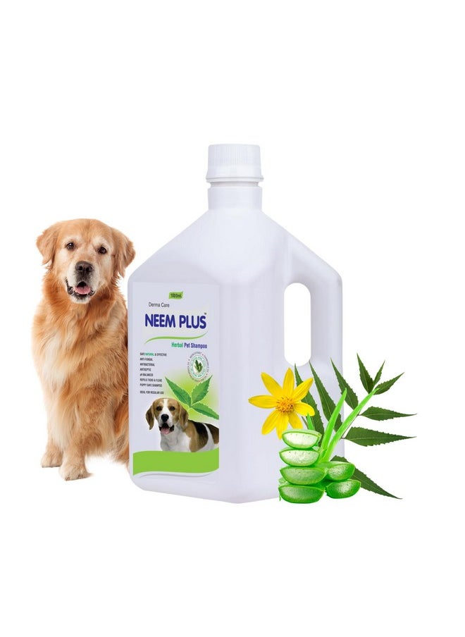 PIL Neem Plus Herbal Pet Shampoo 1000Ml | Puppy Safe Shampoo | Anti-Fungal, Anti Ticks And Fleas, Antibacterial, Antiseptic & Ph Balanced Dog Shampoo | Regular Use Coat Cleansing Shampoo For Pets  - Image 1