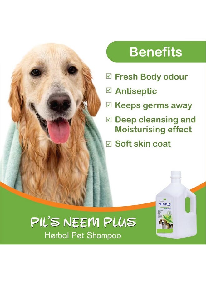 PIL Neem Plus Herbal Pet Shampoo 1000Ml | Puppy Safe Shampoo | Anti-Fungal, Anti Ticks And Fleas, Antibacterial, Antiseptic & Ph Balanced Dog Shampoo | Regular Use Coat Cleansing Shampoo For Pets  - Image 4