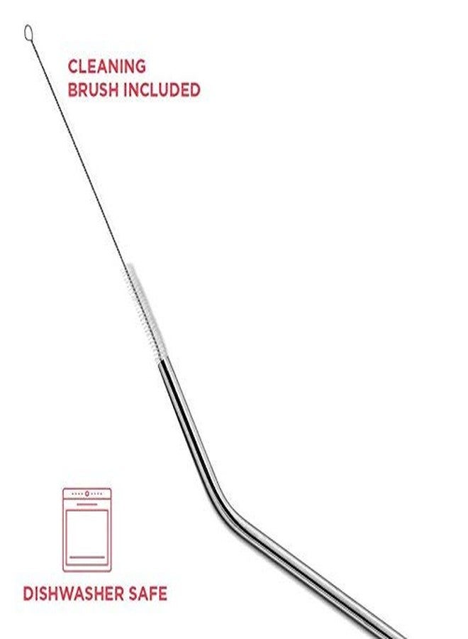 AIA India Bent Drinking Stainless Steel Straws, Bar Accessories | Length 8.00 INCH | Set of 8 - Image 3