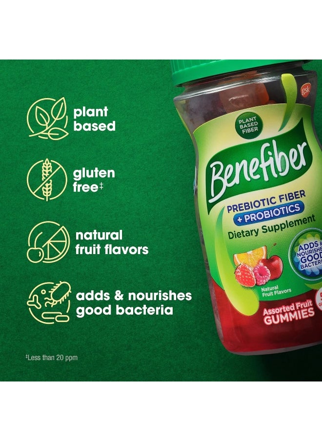 Benefiber Benefiber Prebiotic Fiber Supplement Gummies for Digestive Health with Probiotics, Assorted Fruit Flavor - 50 Count  - Image 3