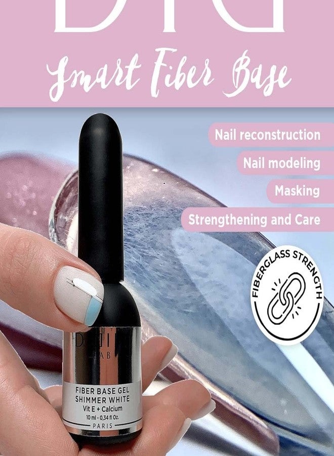 DIDIER LAB Premium Fiber Base Gel Polish Shimmer White - LED UV Gel Base Coat - Long Lasting Soak Off Gel Nail Base Coat with Vitamins and Minerals - Reinforces Weak Brittle Nails - 0.34 fl oz - Image 2