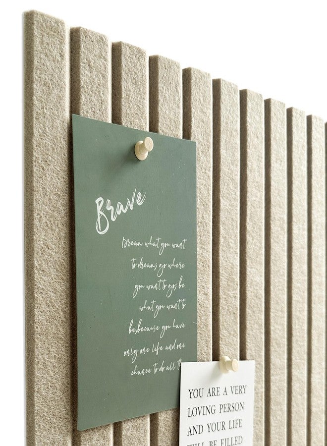 AkuDecor Large Cork Board for Office Wall Decor,8 Pack Felt Wall Tiles with Slat Wall Paneling and 30 Push Pins,Felt Bulletin Board Pin Board Cork Boards for Walls (Khaki) - Image 3