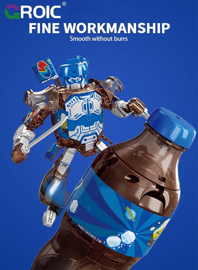 GROIC Transformable Soda Can Robot Toy,Bottles Transformer Robot Toys,Beverage Bottles Transformer Robot Toys, Soda Robot Toys Figures, Transforming Robot Figures - Image 3